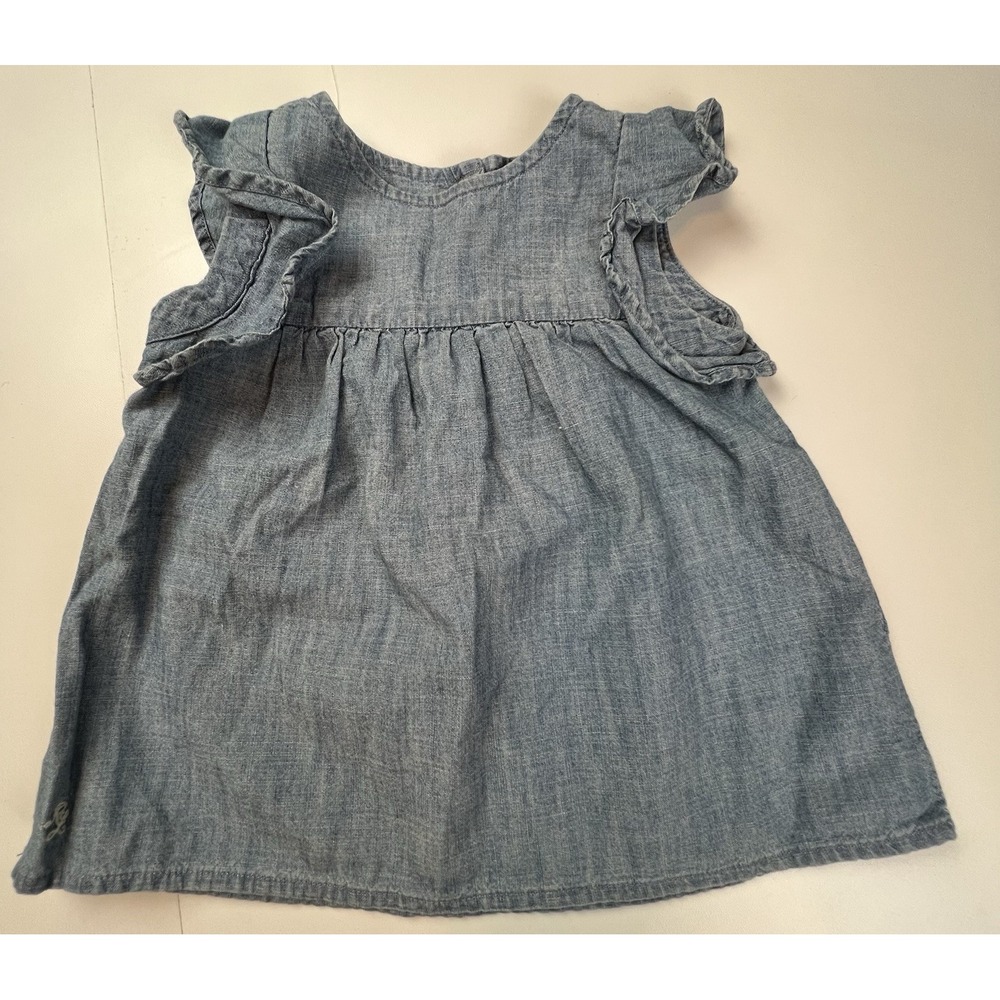 Ralph Lauren Girls Cotton Chambray Dress Denim Size 12 Months